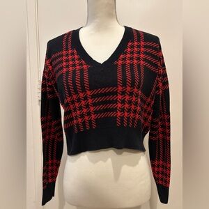 Black and Red Plaid Women's Sweater
